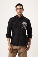 Palm Noir Embroidered Shirt