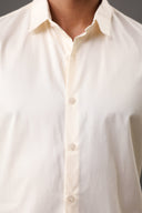 Café Cream Solid Shirt
