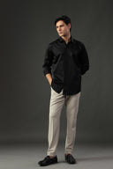Noir Cascade Hand Embroidered Shirt