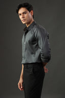 Charcoal Silken Fluid Shirt