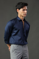 Empire Blue Satin Shirt