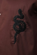 Serpent Noir Hand Embroidered Shirt